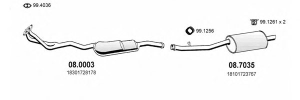 ASSO ART0309 Exhaust System
